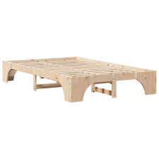vidaXL Ágykeret Természetes Tömör fenyőfa 135 x 190 cm Tartós Ágykeret (872953) ágy és ágykellék