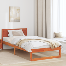 vidaXL Ágykeret Viasz barna Tömör fa 90 x 200 cm Masszív ágy és ágykellék