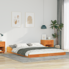 vidaXL Ágykeret Viaszbarna 160 x 200 cm Tömör fenyőfa ágy és ágykellék