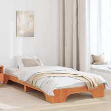 vidaXL Ágykeret Viaszbarna 75 x 190 cm Tömör fenyőfa ágy és ágykellék