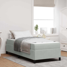 vidaXL Ágykeret Világosszürke és szürke és fehér 100 x 200 cm Bársony ágy és ágykellék