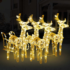vidaXL Akril rénszarvasos-szános karácsonyi dekoráció 240 LED-del karácsonyi dekoráció