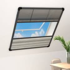 vidaXL alumínium pliszé ablakszúnyogháló árnyékolóval 80 x 100 cm szúnyogháló