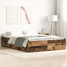vidaXL antik fa szerelt fa ágykeret matrac nélkül 140x190 cm ágy és ágykellék