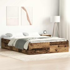 vidaXL antik fa szerelt fa ágykeret matrac nélkül 140x200 cm ágy és ágykellék
