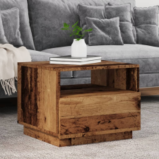 vidaXL antik fa színű dohányzóasztal LED-lámpákkal 50 x 49 x 40 cm bútor