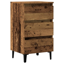 vidaXL antik fa színű éjjeliszekrény fémlábakkal 40 x 35 x 69 cm (856424) bútor
