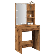 vidaXL antik fa színű LED-es fésülködőasztal 60 x 40 x 140 cm bútor
