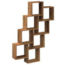 vidaXL antik fa színű szerelt fa fali kocka polcok 90x15x119,5 cm (856596) bútor
