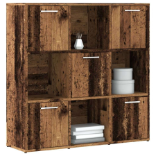 vidaXL antik fa színű szerelt fa könyvespolc 90 x 28 x 90 cm bútor