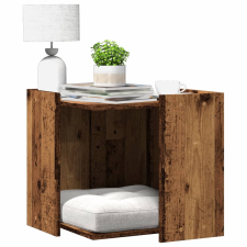 vidaXL Antik fa színű szerelt fa macskaalomdoboz 53 x 53 x 51 cm macskafelszerelés