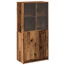 vidaXL antik fa színű szerelt fa magasszekrény ajtókkal 68x37x142 cm (3318722) bútor