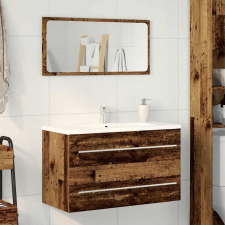 vidaXL antik fa színű szerelt fa mosdószekrény 80x38,5x48 cm fürdőszoba bútor
