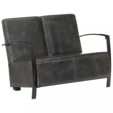 vidaXL Antikolt szürke valódi bőr kétszemélyes kanapé bútor