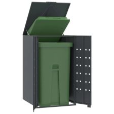vidaXL antracit acél kerekes tároló 1 szemeteskukához 69 x 79 x 117 cm kerti tárolás