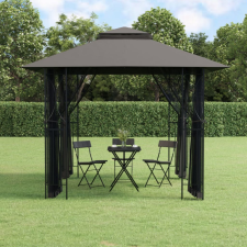 vidaXL Antracit acél pavilon oldalfalakkal 300 x 300 x 270 cm kerti bútor