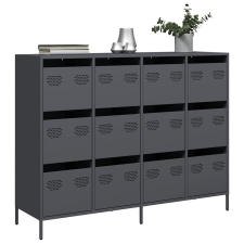 vidaXL antracit hidegen hengerelt acél tálalószekrény 135x39x103,5 cm bútor