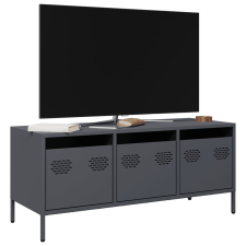 vidaXL antracit hidegen hengerelt acél TV-szekrény 101,5x39x43,5 cm bútor