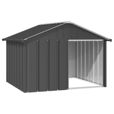 vidaXL antracit horganyzott acél kutyaház 116,5x103x81,5 cm szállítóbox, fekhely kutyáknak