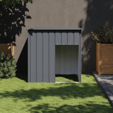 vidaXL antracit horganyzott acél kutyakennel tetővel 110x103x109 cm szállítóbox, fekhely kutyáknak