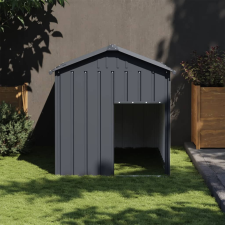 vidaXL antracit horganyzott acél kutyakennel tetővel 117x153x123 cm szállítóbox, fekhely kutyáknak