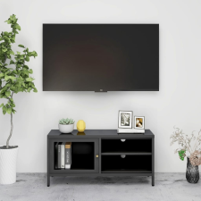 vidaXL antracitszürke acél és üveg TV-szekrény 90 x 30 x 44 cm bútor