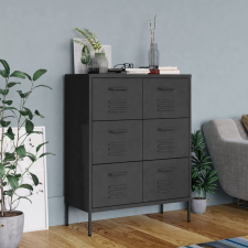 vidaXL antracitszürke acél fiókos szekrény 80 x 35 x 101,5 cm bútor