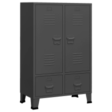 vidaXL antracitszürke acél ipari stílusú ruhásszekrény 67x35x107 cm (339612) bútor