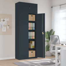 vidaXL Antracitszürke acél irattartó szekrény 90x40x240 cm irattároló szekrény