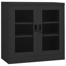 vidaXL antracitszürke acél irodai szekrény 90 x 40 x 90 cm irattároló szekrény