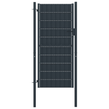 vidaXL antracitszürke acél kerítéskapu 100 x 204 cm kerti dekoráció