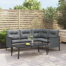vidaXL antracitszürke acél kerti dohányzóasztal 110 x 55 x 35 cm bútor
