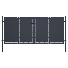 vidaXL antracitszürke acél kertkapu 300 x 125 cm építőanyag