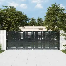 vidaXL Antracitszürke acél kertkapu 300 x 125 cm kerti bútor