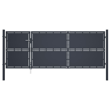 vidaXL antracitszürke acél kertkapu 350 x 125 cm építőanyag