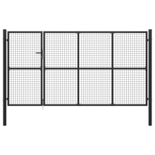 vidaXL antracitszürke acél kertkapu 350 x 150 cm kerti dekoráció