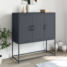 vidaXL antracitszürke acél magasszekrény 100,5 x 39 x 107 cm bútor
