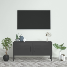 vidaXL antracitszürke acél TV-szekrény 105 x 35 x 50 cm bútor