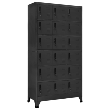 vidaXL antracitszürke acél zárható szekrény 90 x 40 x 180 cm bútor