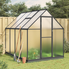 vidaXL antracitszürke alumínium melegház alapvázzal 224x169x202 cm kerti tárolás