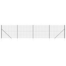 vidaXL antracitszürke dróthálós kerítés cövekekkel 1,8 x 10 m (154277) kerti bútor
