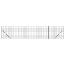 vidaXL antracitszürke dróthálós kerítés illesztőperemmel 1,8x10 m (154309) kerti bútor