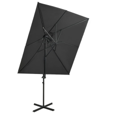 vidaXL antracitszürke dupla tetejű konzolos napernyő 250 x 250 cm kerti bútor