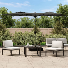 vidaXL antracitszürke dupla tetős LED-es napernyő 316x240 cm kerti bútor