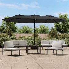 vidaXL antracitszürke dupla tetős LED-es napernyő 449x245 cm kerti bútor