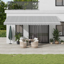vidaXL antracitszürke-fehér kézzel kihúzható napellenző 600 x 350 cm kerti bútor