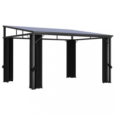 vidaXL antracitszürke függönyös pavilon 405 x 294 x 244 cm kerti bútor