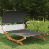 vidaXL antracitszürke hajlított fa tetőponyvás függőágy 165x210x155 cm