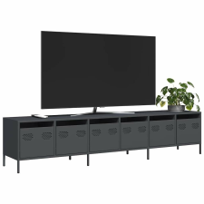 vidaXL antracitszürke hidegen hengerelt acél TV-szekrény 202x39x43,5cm bútor