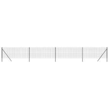 vidaXL antracitszürke horganyzott acél dróthálós kerítés 0,8x10 m (154208) építőanyag